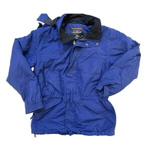 LL Bean Hooded Parka Mens S Blue Down 90s Gorpcore Outdoor